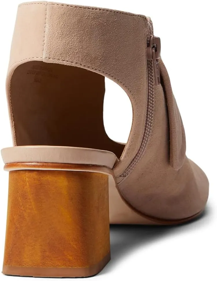 MOOMMO Women Heeled Sandals with Bow Open Toe Low Chunky Block Heel Sandal Booties Cutout 2" Heels Backless Slingback Dress Shoes Peep Toe Back Zipper Suede Sandal Dressy Summer Beach Casual 4-13 M US