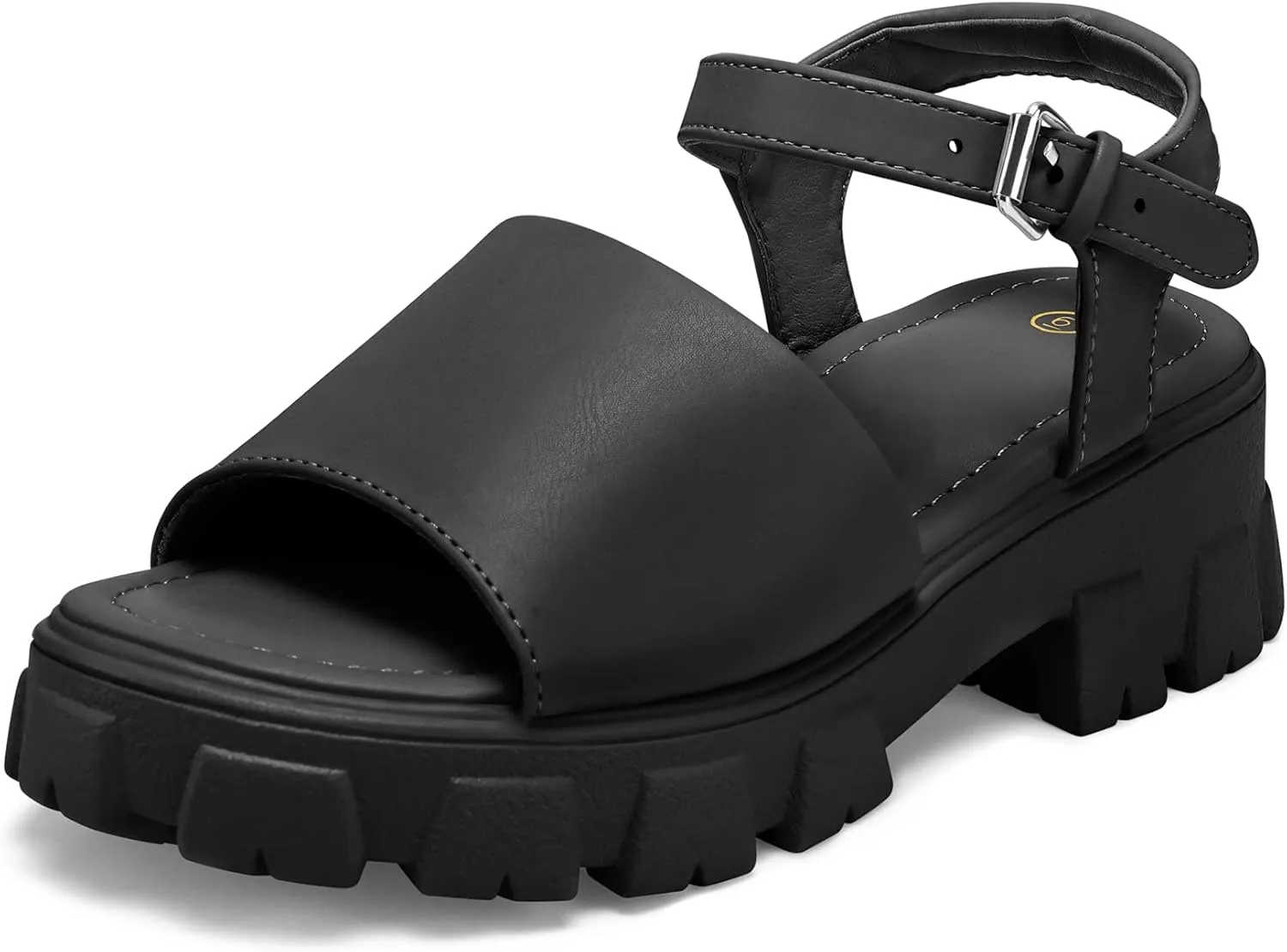 mysoft Women's Platform Chunky Sandals Lug Sole Open Toe with Buckle Ankle Strap