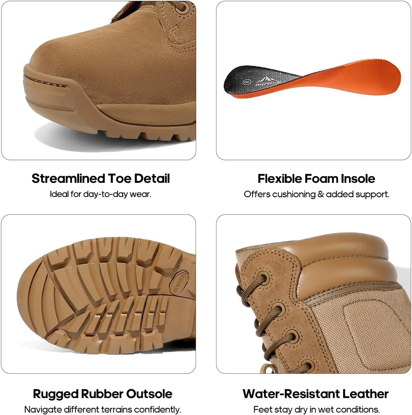 NORTIV 8 Men's Military Tactical Work Boots Hiking Motorcycle Combat Boots Response