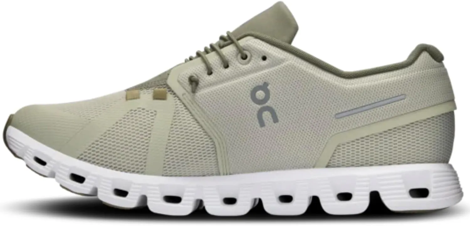 On Men's Cloud 5 Sneakers, Chalk/Grove, 8.5 Medium US