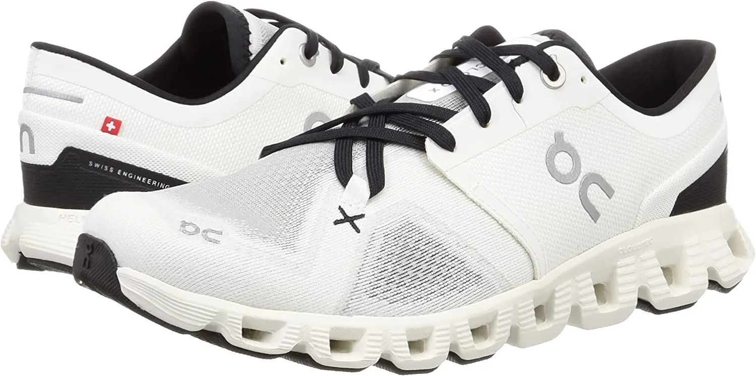On Men's Cloud X 3 Sneakers, Ivory/Black, 13 Medium US