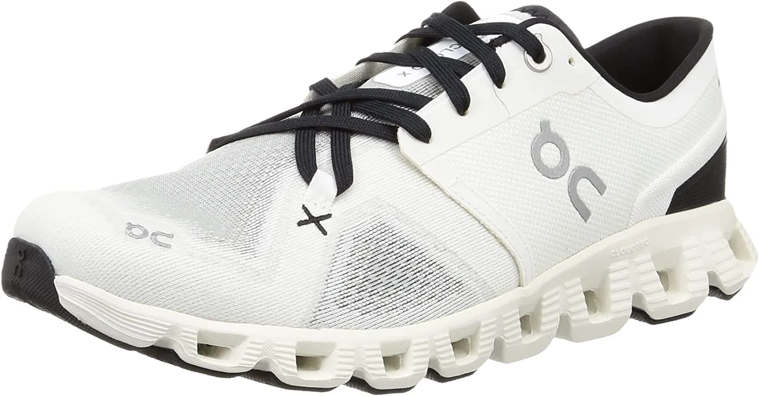 On Men's Cloud X 3 Sneakers, Ivory/Black, 13 Medium US