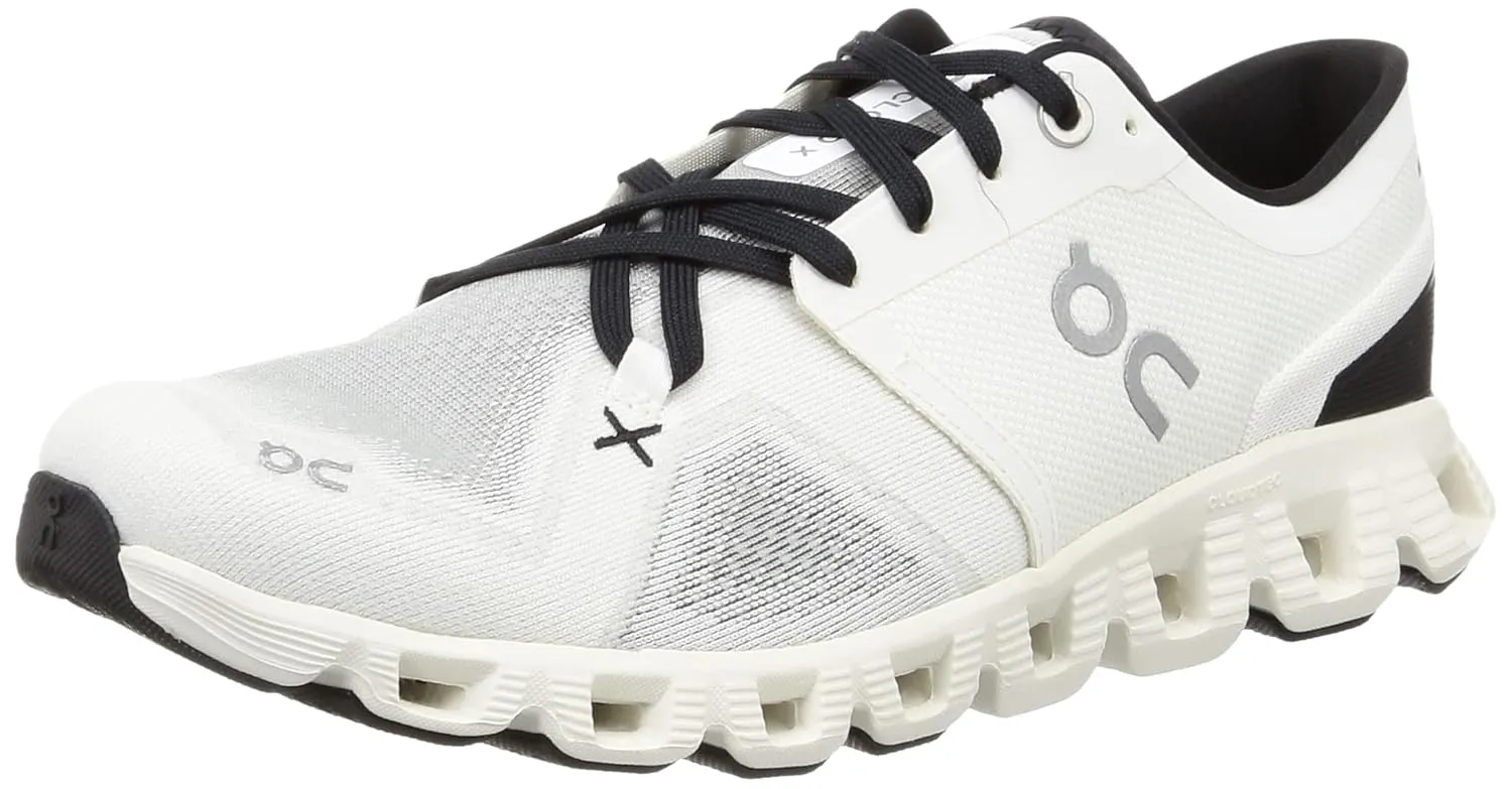 On Men's Cloud X 3 Sneakers, Ivory/Black, 9 Medium US