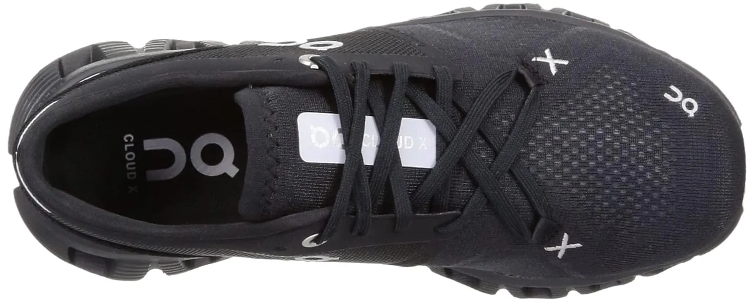 On Women's Cloud X 3 Sneakers, Black, 7 Medium US