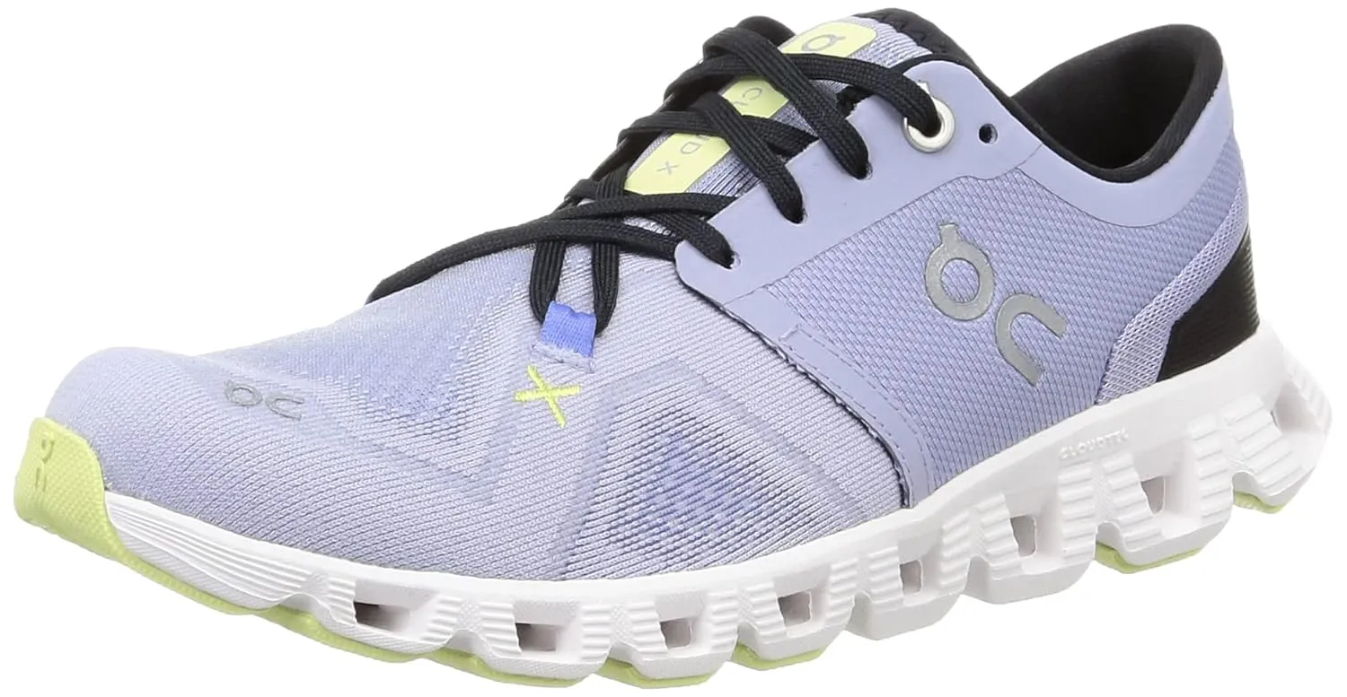 ON Women's Cloud X 3 Sneakers, Nimbus/White, 6.5