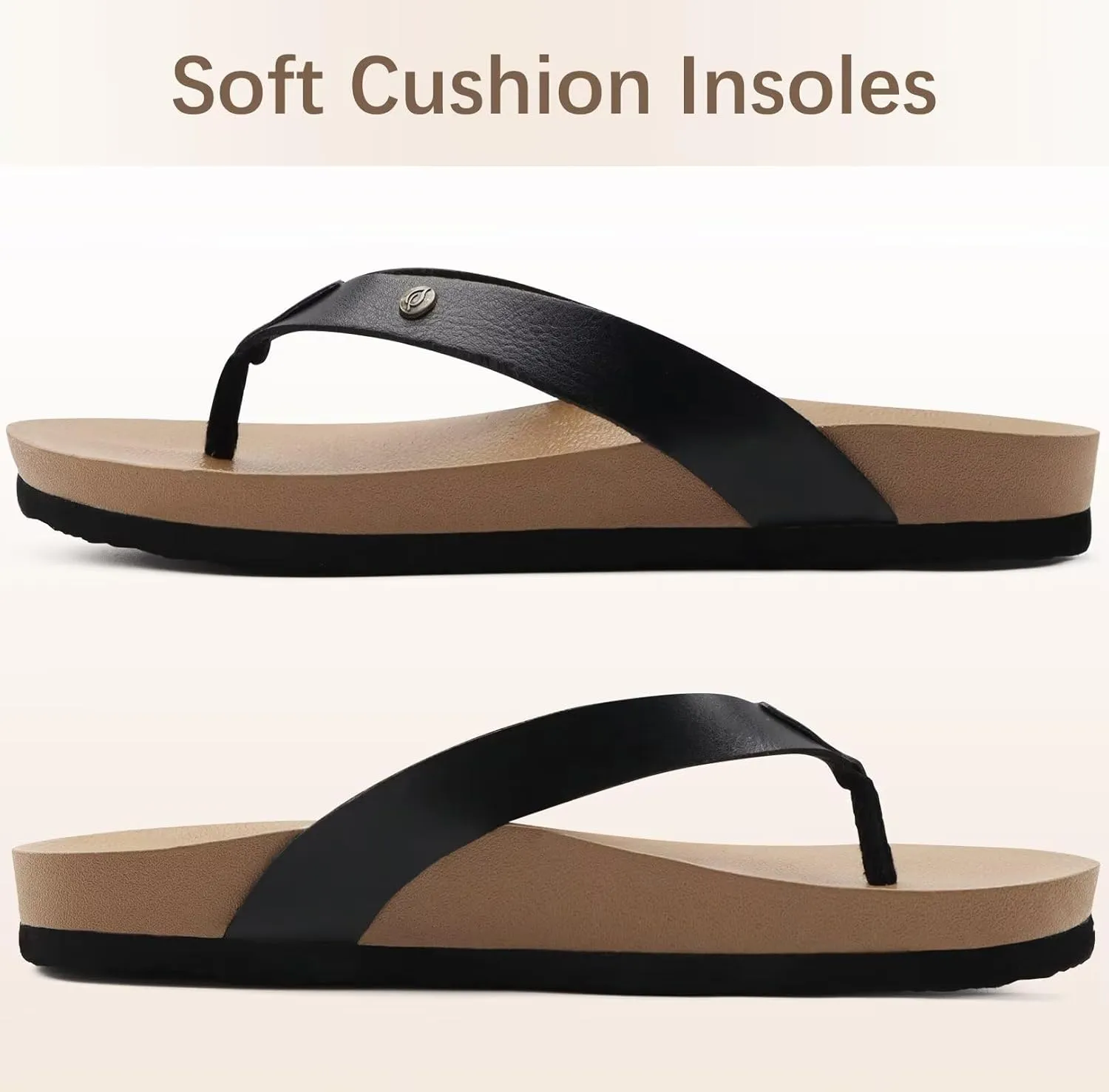 ONCAI Womens Flip Flops For Women Comfortable Strap Yoga Mat Non-Slip Women's Thong Sandal Casual Summer Beach Slippers With Arch Support