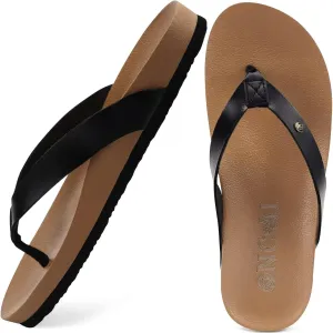 ONCAI Womens Flip Flops For Women Comfortable Strap Yoga Mat Non-Slip Women's Thong Sandal Casual Summer Beach Slippers With Arch Support