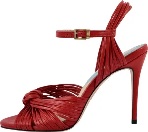 onlymaker Women's Peep Toe Open-back Ankle Sandals Cute front Braid Bowknot Buckle Strap Stiletto High Heel Sandals