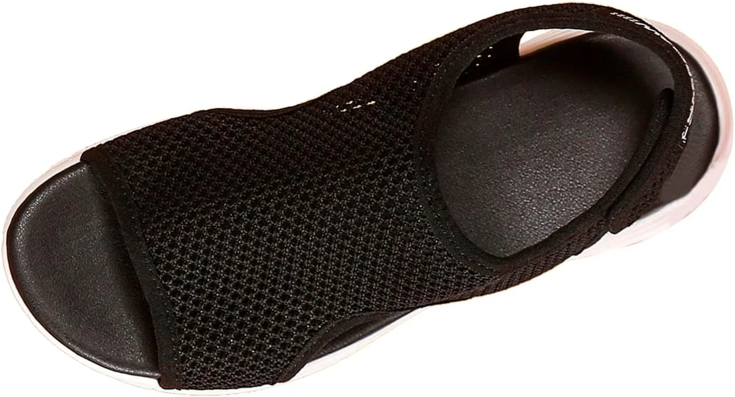Open Toe Wedges For Women Walking Sandals Womens Summer Wedding Guest Shoes Sports Vacation Slide On Shoes