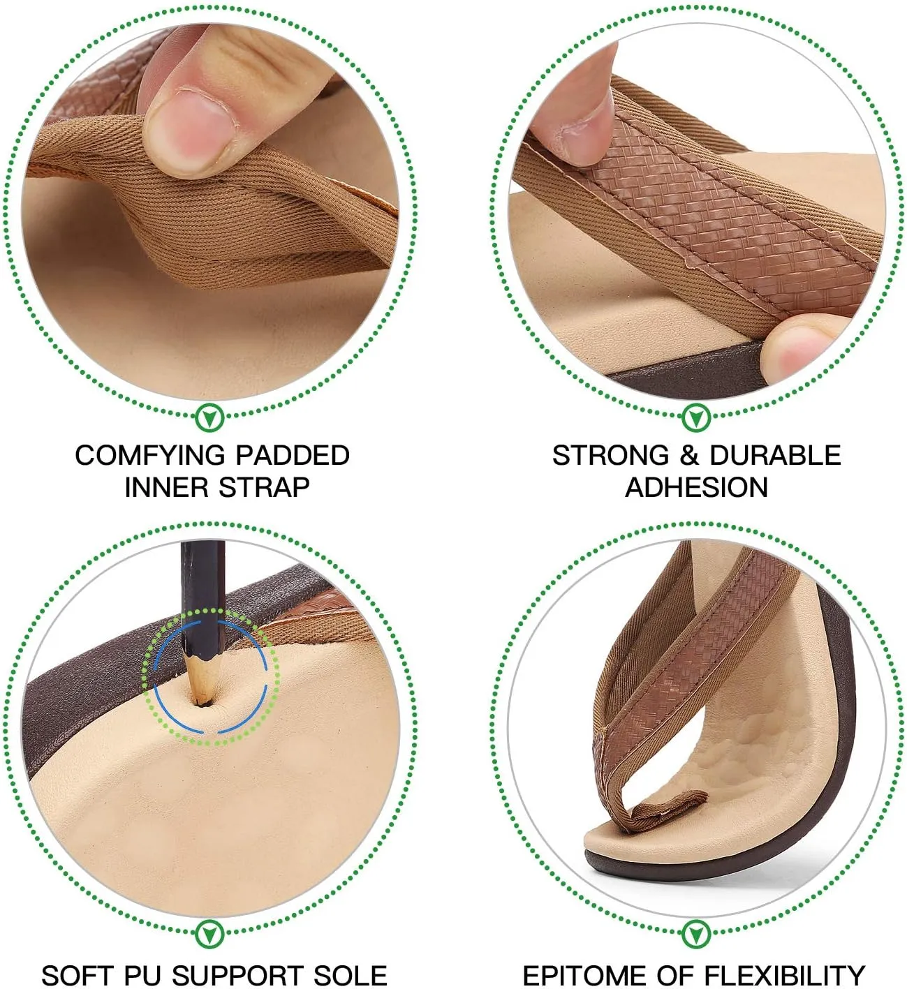 Orkii Womens Orthopedic Sandals for Plantar Fasciitis Feet, Best Orthotic Flip Flops With Arch Support, Comfortable Walking Sandals for Summer Beach, River, Pool