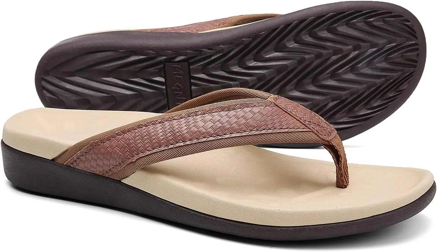 Orkii Womens Orthopedic Sandals for Plantar Fasciitis Feet, Best Orthotic Flip Flops With Arch Support, Comfortable Walking Sandals for Summer Beach, River, Pool