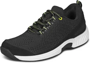 Orthofeet Women's Orthopedic Knit Coral Sneakers, Black, Size 10 Wide