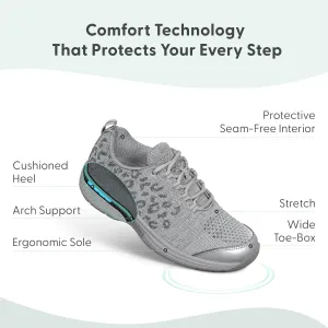 Orthofeet Women's Orthopedic Knit Coral Sneakers