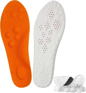 Orthopedic Insoles for Women & Men - Plantar Fasciitis Insoles - Sports Shoe Insoles - 4D Cloud Insole, Anti Fatigue, Shock Absorption, Foot Pain Relief (Orange, Men: US 8-11)
