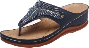 Orthopedic Sandals Breathable Mesh Hollow Sports Flip-Flops Summer Casual Non-Slip Sole Wedge Heel Slippers 2025 Arch Support Flat Open Toe Platform Beach Shoes