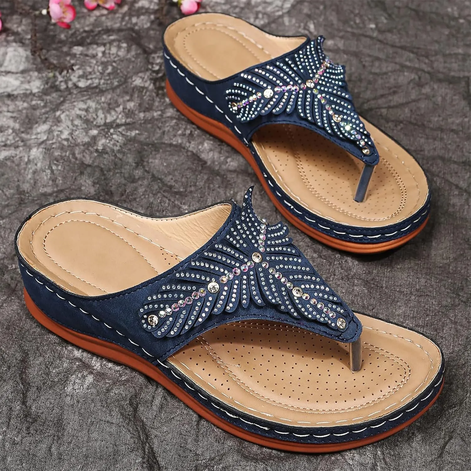 Orthopedic Sandals Breathable Mesh Hollow Sports Flip-Flops Summer Casual Non-Slip Sole Wedge Heel Slippers 2025 Arch Support Flat Open Toe Platform Beach Shoes