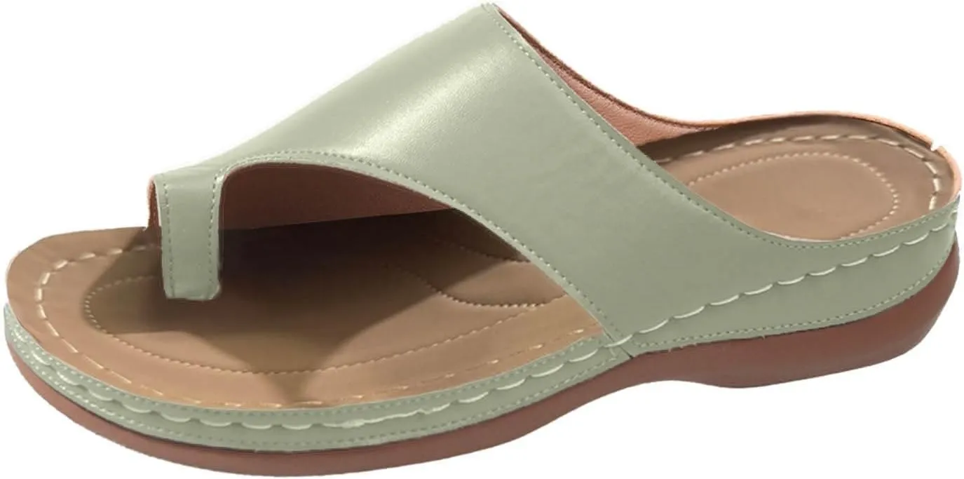 Orthopedic Wedge Sandals for Women Comfortable Dressy Summer Casual Walking Wedges Platform Beach Flip Flops Shoes Slides 2025 Arch Support Flat Open Toe Non-Slip Dress Shoes