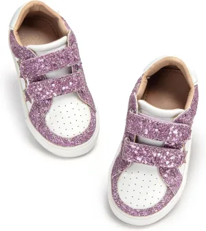 Otter MOMO Girls Sneakers Little Girls Magic Paste Shoes Glitter Sneakers Toddler