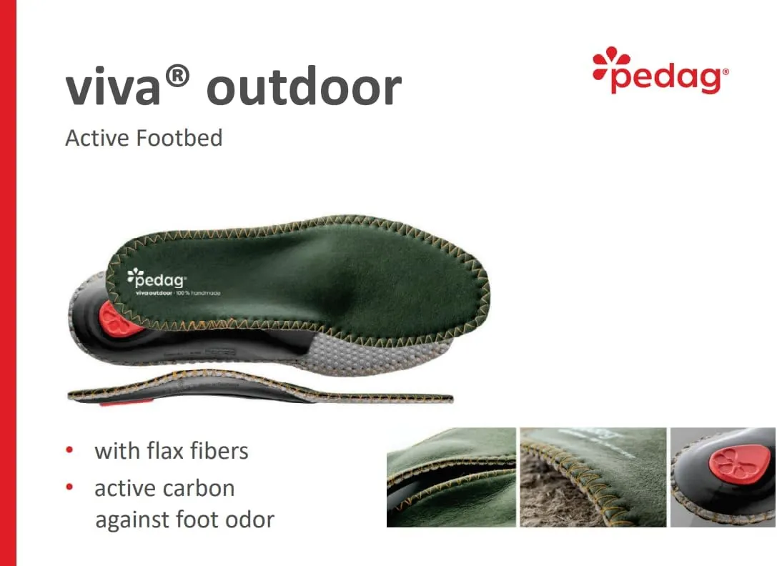 pedag Viva Outdoor | Made in Germany | Hiking Arch Support, Metatarsal Pad & Heel Cushion | Breathable Vegan Leather Insoles | Semi-Rigid | Prevents Foot Odor & Relieves Tired Feet. Size US M12/EU45