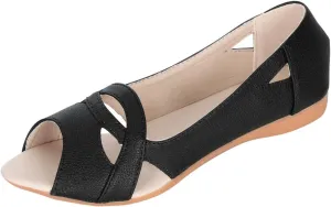 Peep Toe Flat Shoes for Women Casual Cut-out Ballet Flats PU Leather Shoes Comfortable Slip on Flats Footwear 2025
