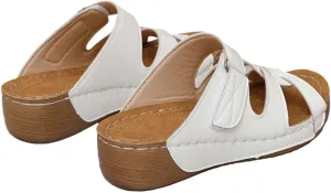 Peep Toe Wedges for Women Dressy Wide Width Orthopedic Wedge Sandals with Arch Support Walking Flip Flops