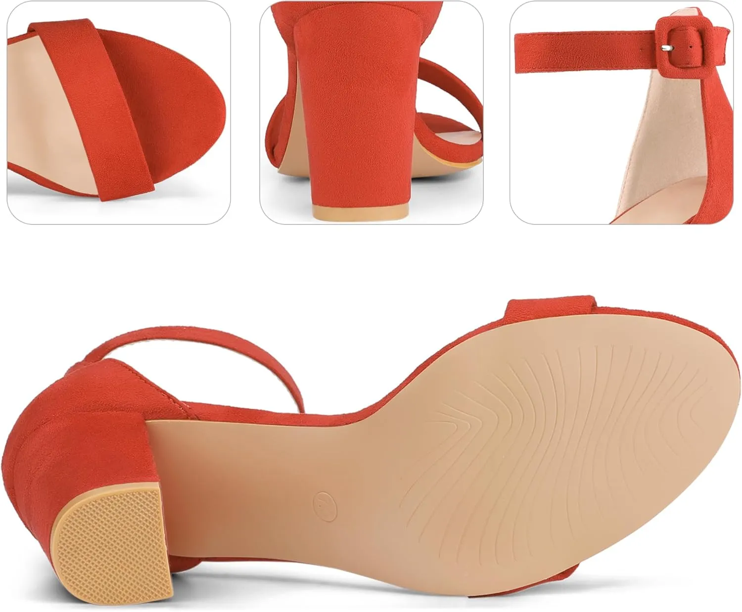Perphy Ankle Strap Open Toe Chunky High Heels Sandals for Women