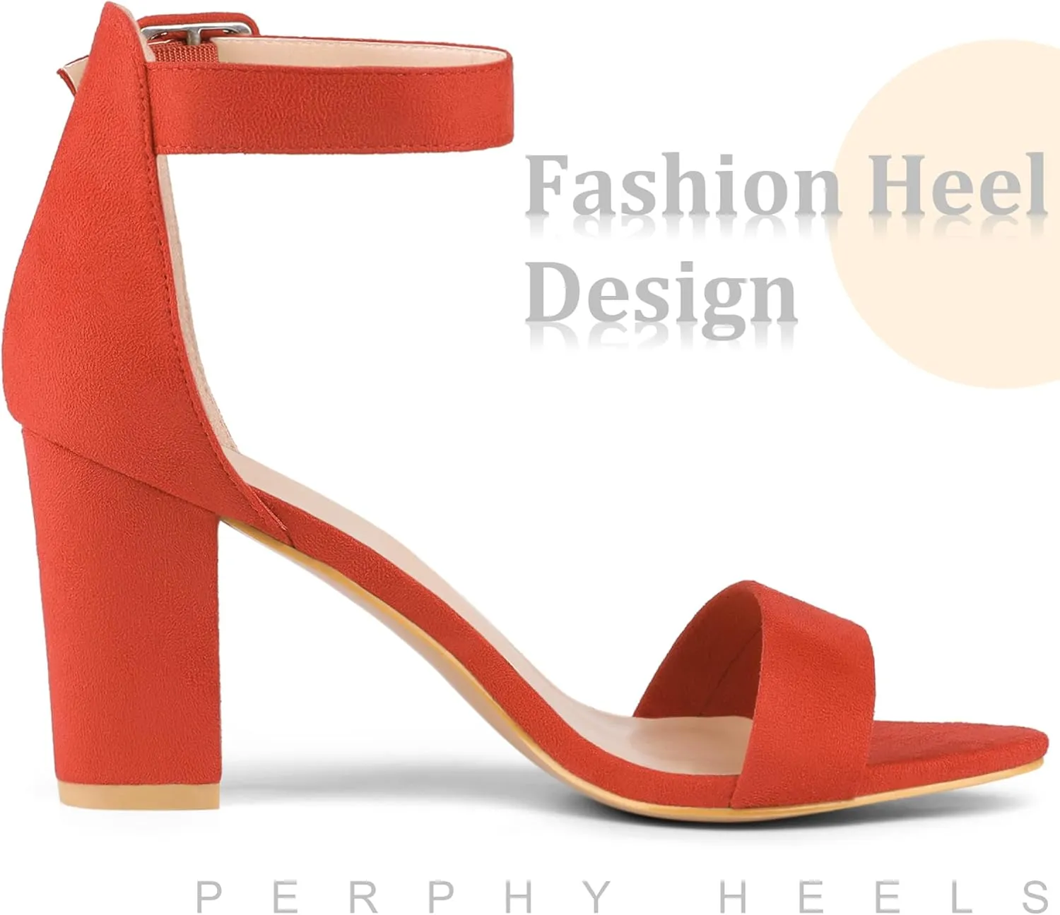 Perphy Ankle Strap Open Toe Chunky High Heels Sandals for Women