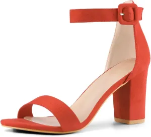 Perphy Ankle Strap Open Toe Chunky High Heels Sandals for Women