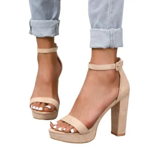 Platform Heels for Women Open Toe Chunky Block Heeled Sandals Buckle Ankle Strap Summer Sandals Party Wedding Work Dress Shoes