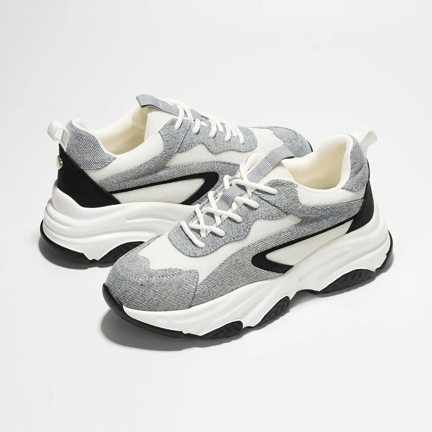Project Cloud Chunky Platform Sneakers for Women - Comfortable Memory Foam Insole Shoes for Women Footwear - Lace-up Womens Shoes & Fashion Sneakers (Coco)
