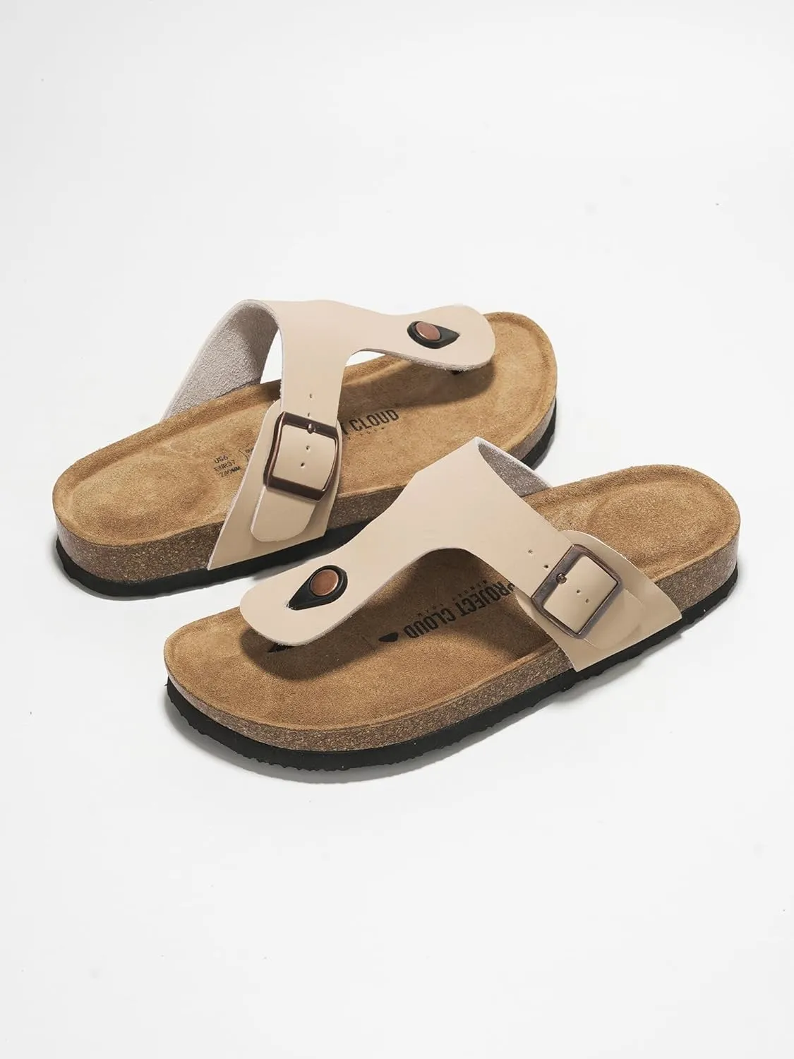Project Cloud Genuine Leather Thong Sandals for Women 2025 - Memory Foam Insole and Water-Resistant Beach Essentials - Flip Flops for Womens Sandals (Britani)