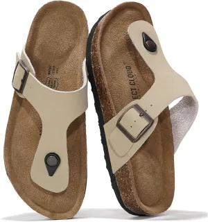 Project Cloud Genuine Leather Thong Sandals for Women 2025 - Memory Foam Insole and Water-Resistant Beach Essentials - Flip Flops for Womens Sandals (Britani)