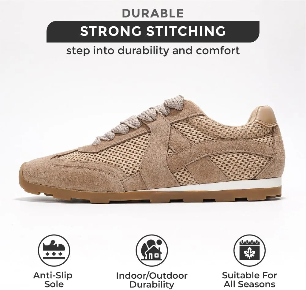 Project Cloud Genuine Leather Womens Shoes – Stylish Memory Foam Sneakers for Women – Lightweight & Non Slip Women's Fashion Sneakers for 2025 (Tiger)
