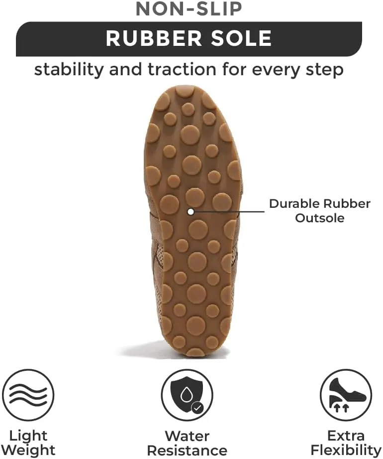Project Cloud Genuine Leather Womens Shoes – Stylish Memory Foam Sneakers for Women – Lightweight & Non Slip Women's Fashion Sneakers for 2025 (Tiger)