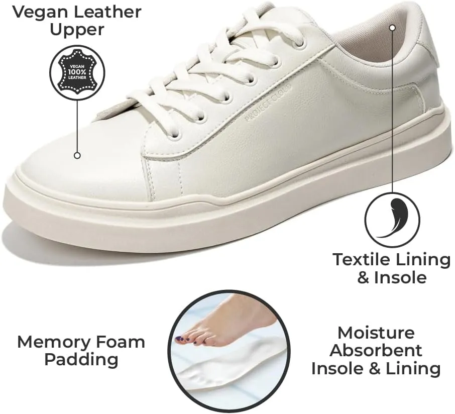 Project Cloud Mens Sneakers – Memory Foam Men's Fashion Sneakers – Lightweight and Non Slip Laced-Up Casual Men Shoes - Perfect Men Casual Shoes for All-Day Wear (Tilton)
