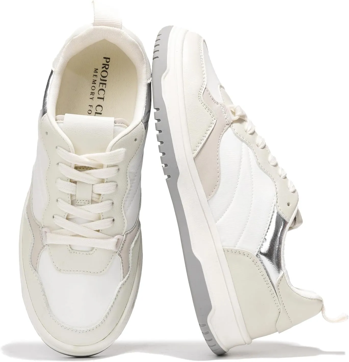 Project Cloud Sneakers for Women - Dunks Woman Comfortable Memory Foam Shoes for Women Footwear, Vegan Leather Women's Fashion Sneakers, Non-Slip Womens Shoes Machine Wash (Kiki)