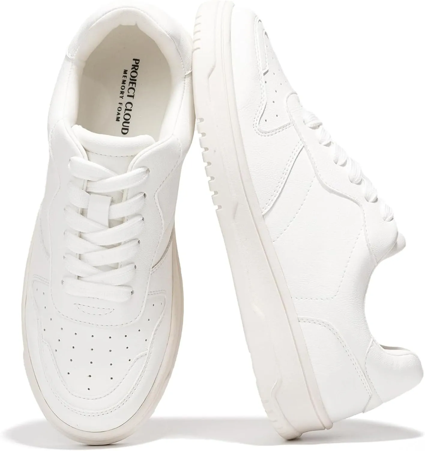 Project Cloud Sneakers for Women - Dunks Woman Comfortable Memory Foam Shoes for Women Footwear, Vegan Leather Women's Fashion Sneakers, Non-Slip Womens Shoes Machine Wash (Kiki)