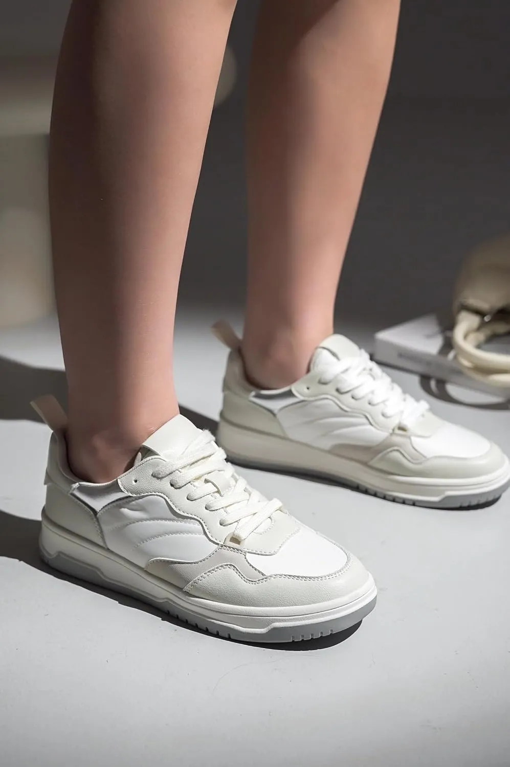 Project Cloud Sneakers for Women - Dunks Woman Comfortable Memory Foam Shoes for Women Footwear, Vegan Leather Women's Fashion Sneakers, Non-Slip Womens Shoes Machine Wash (Kiki)
