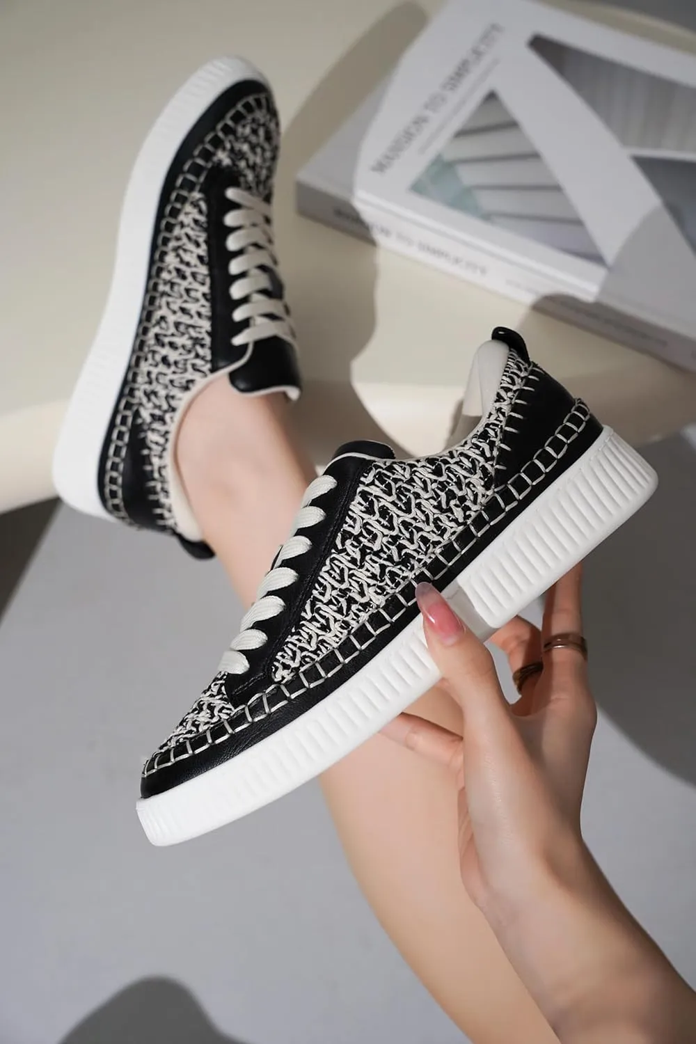 Project Cloud Sneakers for Women - Memory Foam Shoes for Women & Women's Fashion Sneakers, Lace-Up Sneakers for Women - Non-Slip Shoes - Womens Trendy Sneakers (Lona)