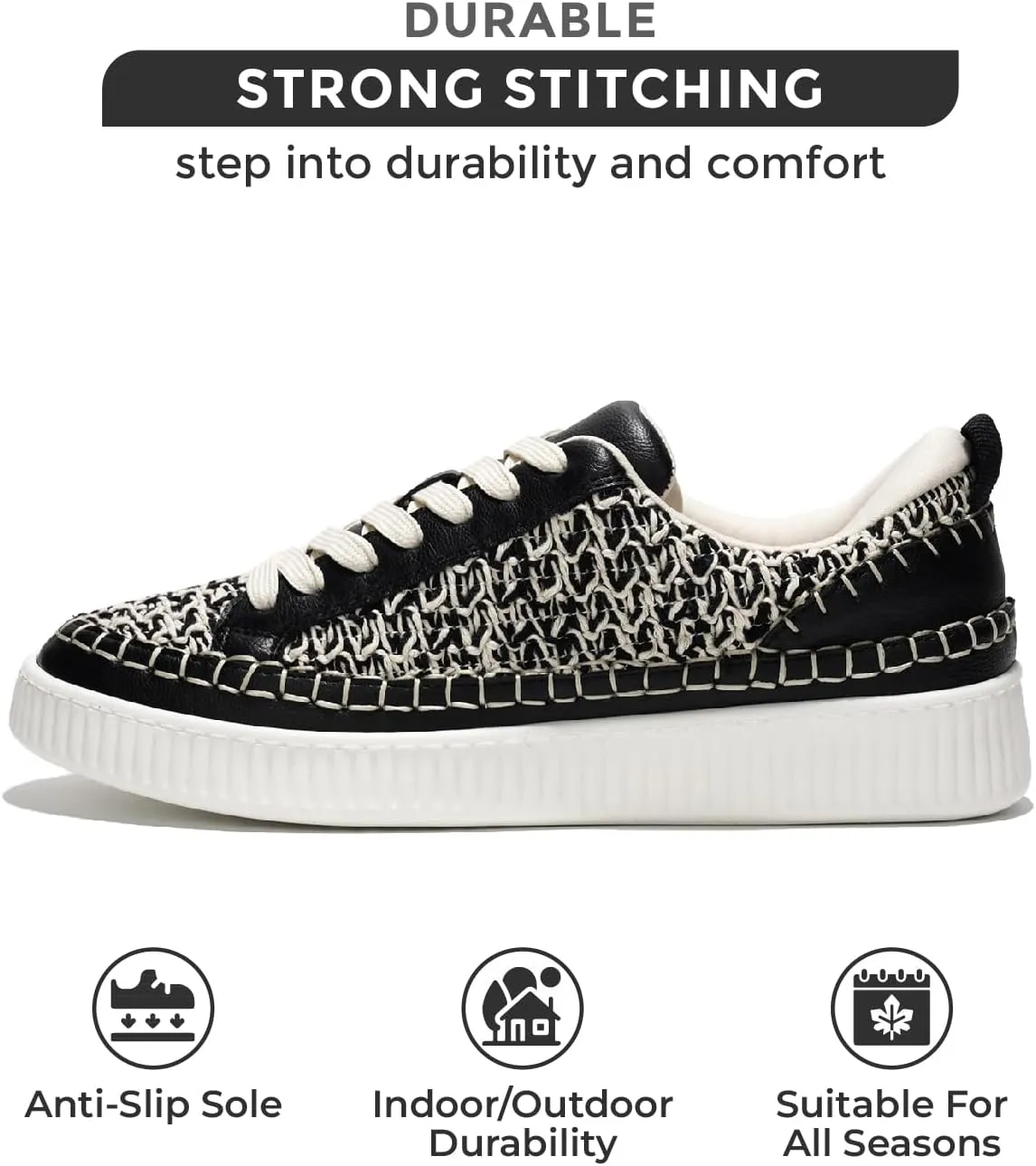 Project Cloud Sneakers for Women - Memory Foam Shoes for Women & Women's Fashion Sneakers, Lace-Up Sneakers for Women - Non-Slip Shoes - Womens Trendy Sneakers (Lona)