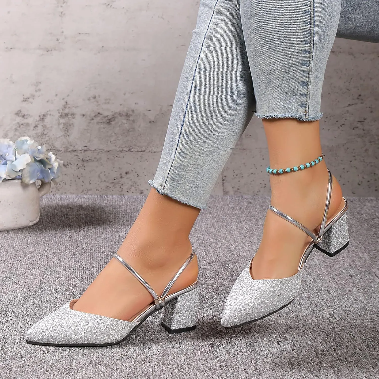 Pump Women Heels Prom Heeled Sandals for Women Women Sandals Women's High Heels Ankle Strap Stilettos Sandals