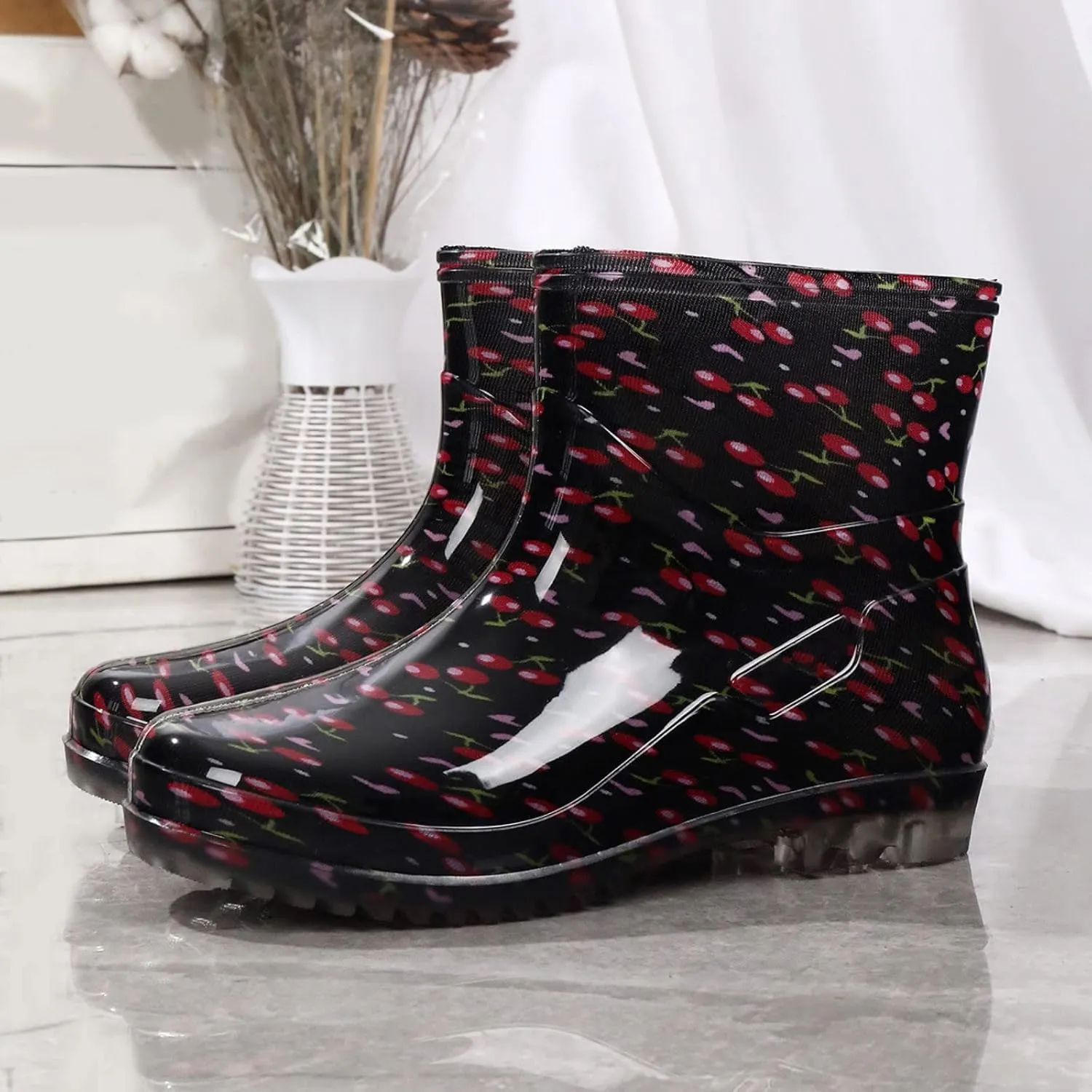 Rain Boots Women Women's Ankle Rain Boots Waterproof Garden Shoes Outdoor Rain Shoes for Hunting Gardening Farming