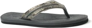 REDVOLUTION New Women's Rhinestone Sandals High | Low Platform T-Strap Jewel Sandals High Wedge Flip Flops