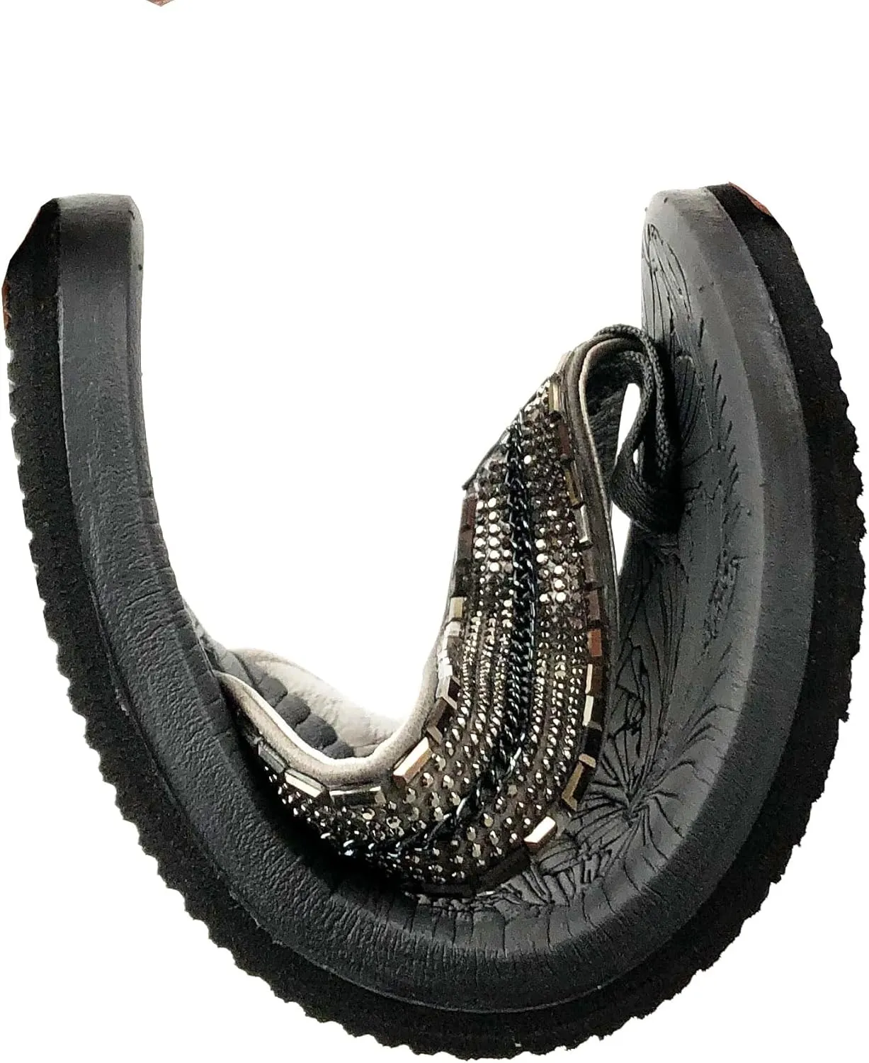 REDVOLUTION New Women's Rhinestone Sandals High | Low Platform T-Strap Jewel Sandals High Wedge Flip Flops