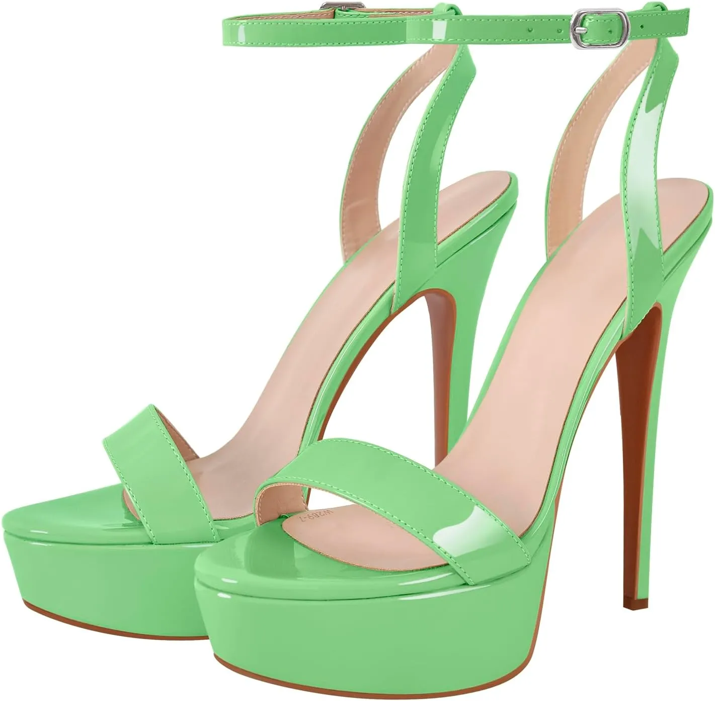 richealnini Sexy Stilettos High Heels Sandals with Platform Ankle Buckle Wrap Strappy Heels Wedding Party Dress