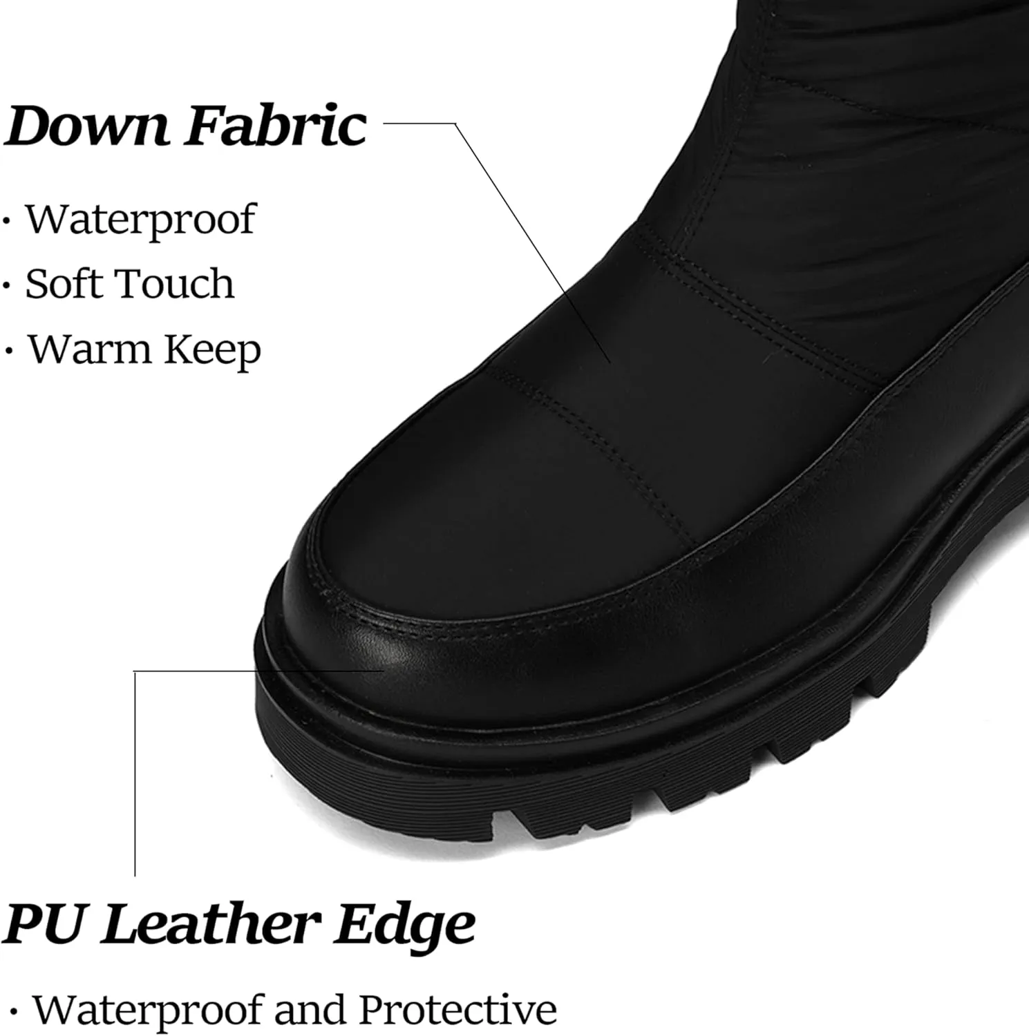 Roimaash Women's Snow Boots Knee High Mid Heel Warm Winter Boots