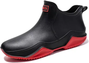Rojeam Womens Mens Rain Boots Waterproof Rubber Chelsea Shoes Outdoor Walking Water Shoes Ankle Boots