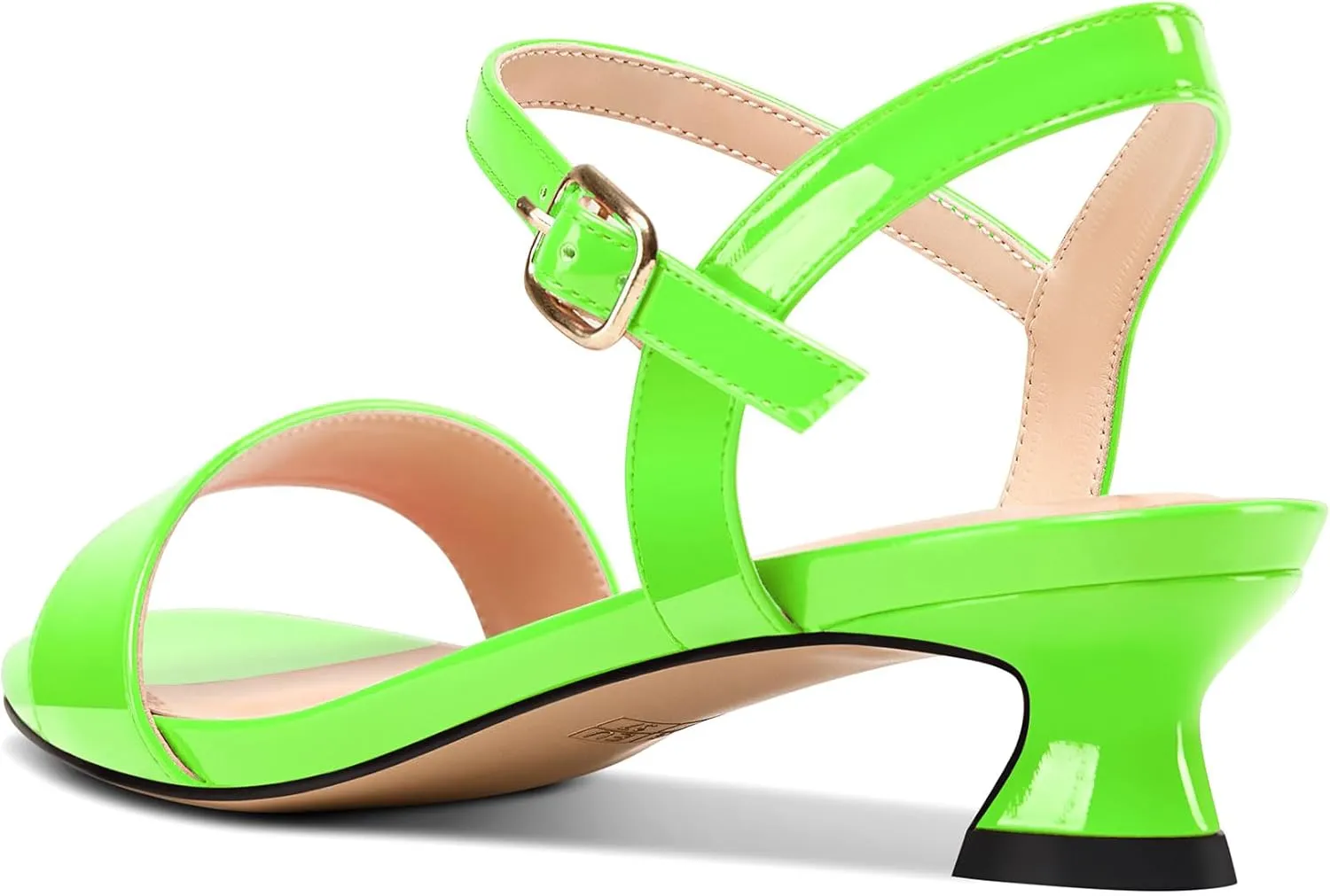 Saekcted Womens Kitten Low Heel Open Toe Ankle Strap Sandals Slingback Buckle Dress Shoes Casual Party Summer 1.2 Inches Heels