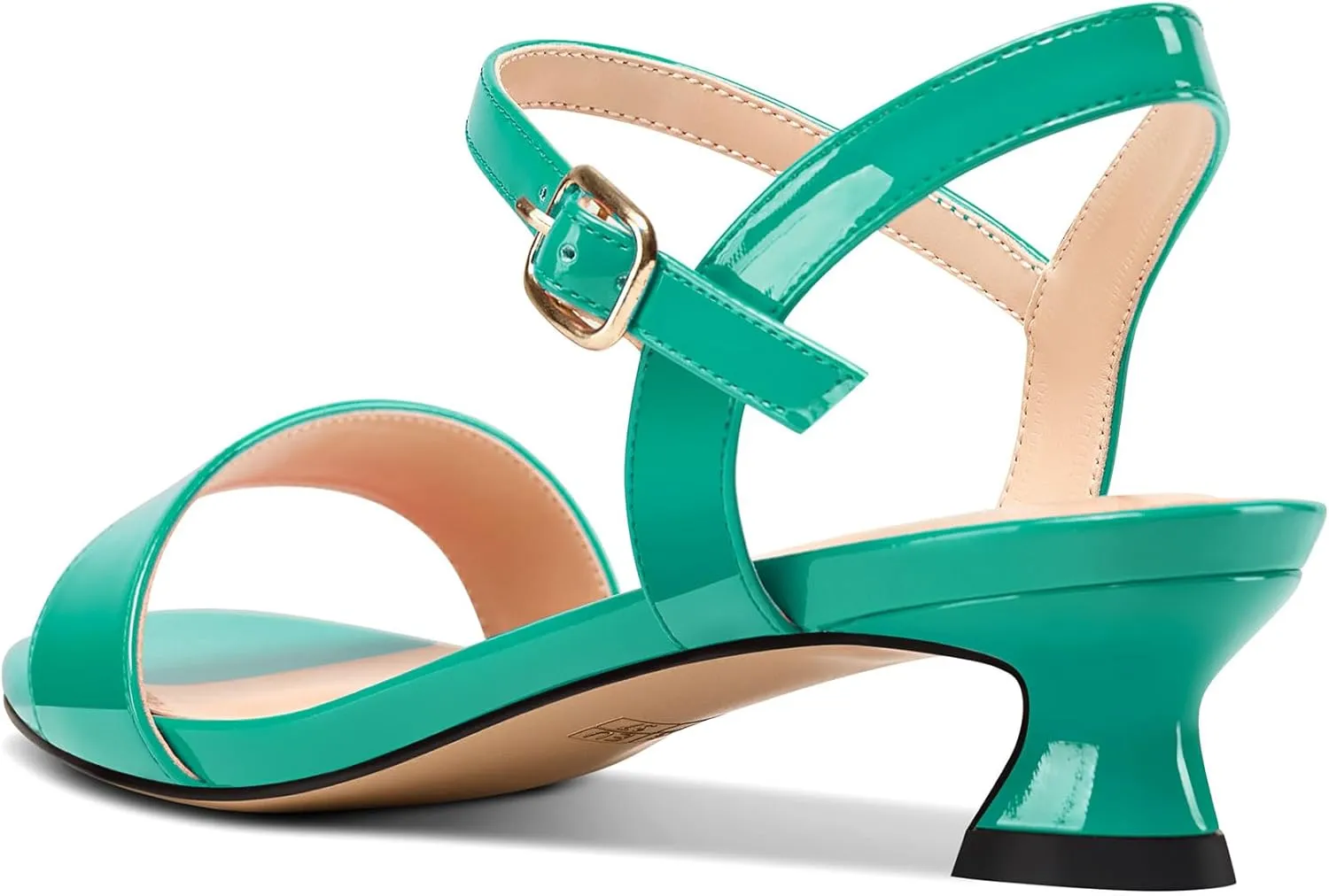 Saekcted Womens Kitten Low Heel Open Toe Ankle Strap Sandals Slingback Buckle Dress Shoes Casual Party Summer 1.2 Inches Heels
