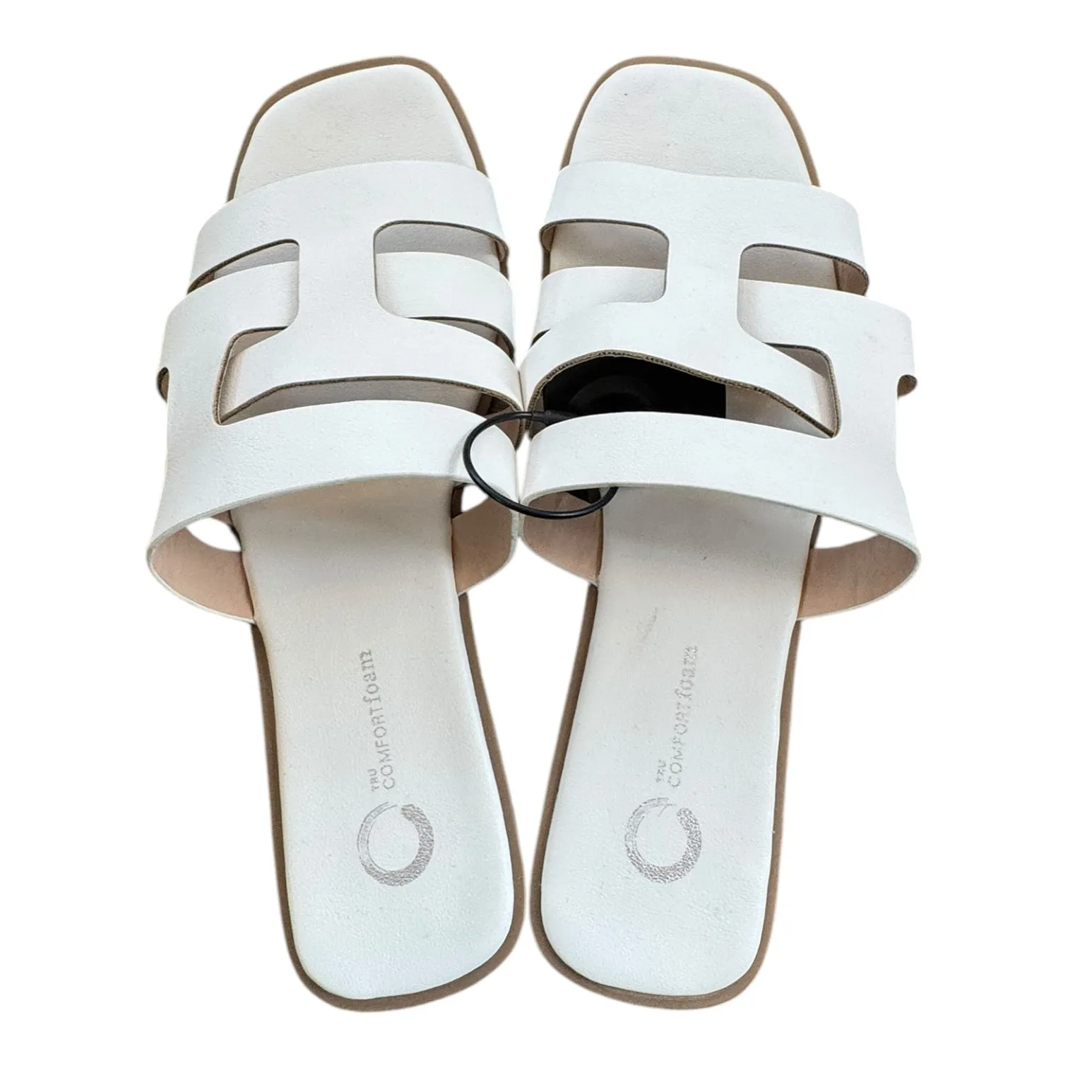Sandals Flats By COMFORTFOAM In Cream, Size:7.5